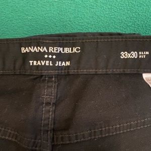 BANANA REPUBLIC Travel Jeans Black W33 L30 33x30 Slim Fit Men's